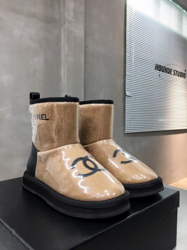 Chanel Winter Snow Boots Nude CHN-197