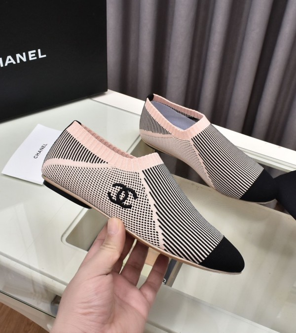 Chanel Deep Mouth Flats Pink CHN-198
