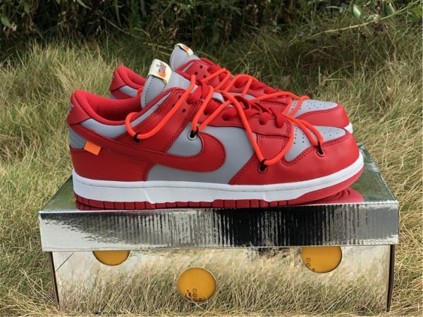 OFF-WHITE x Nike Dunk Low LTHR "University Red" (OW-N009)
