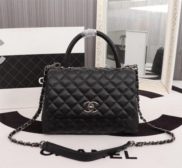 Chanel Top Handle Flap Bags (CH054-Black)