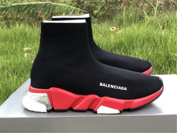 Balenciaga Speed Clear Sole Sneaker Black/Red (BAL-W24)