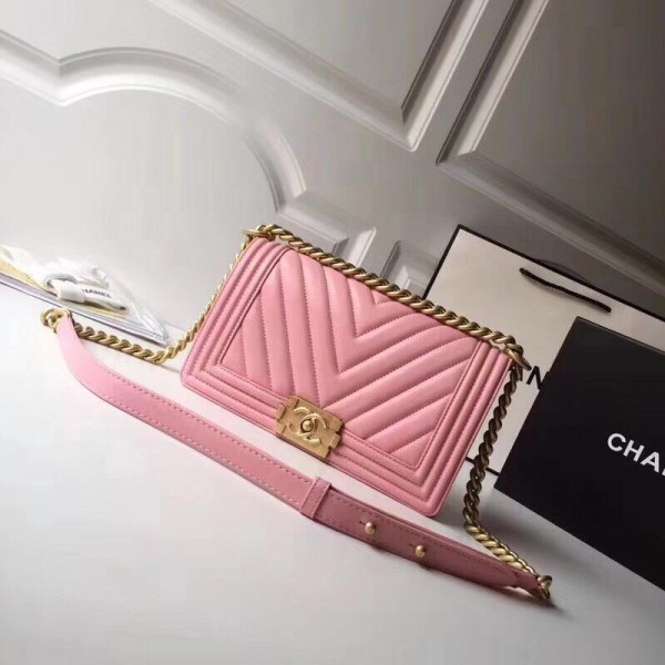 Chanel BOY CHANEL Handbag (CH187-Pink)