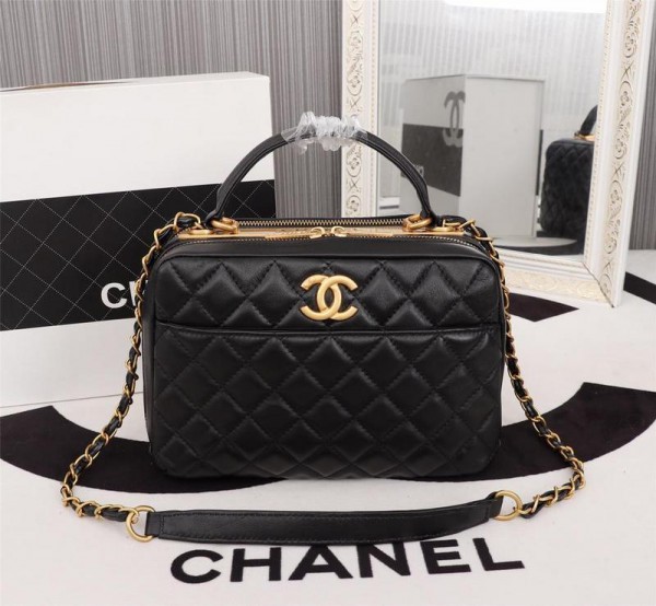 Chanel Top Handle Crossbody Bowling Bag (CH021-Black)
