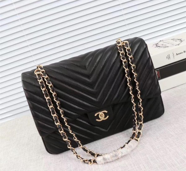 Chanel Large Double Flap Classic Handbag (CH229V-Black)
