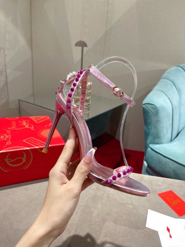 Christian Louboutin Spiked Strap Sandal Pink CL-H023