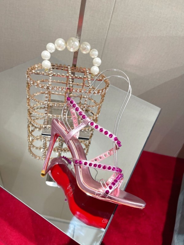 Christian Louboutin Spiked Strap Sandal Pink CL-H024