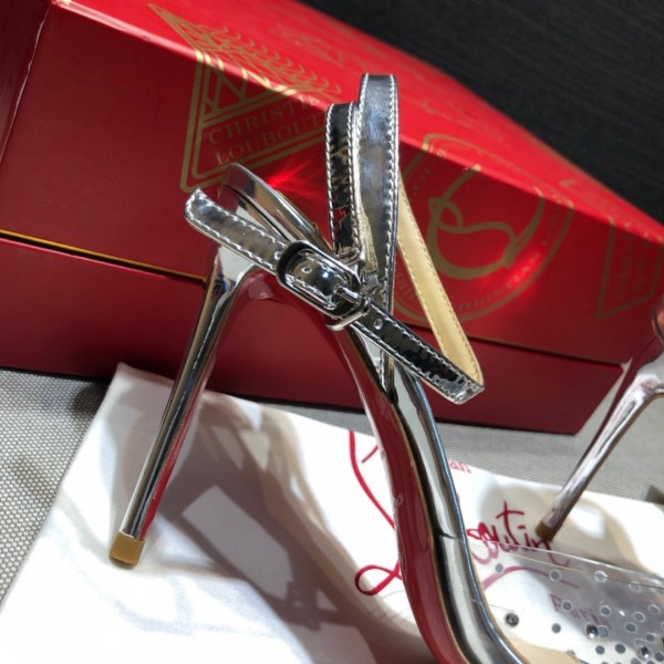 Christian Louboutin Rhinestones PVC Pump Silver CL-H033