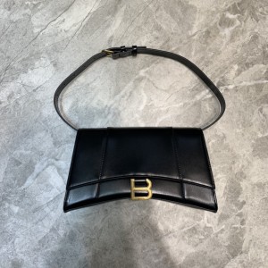 Balenciaga Hourglass Leather Bag Black BGHG-001