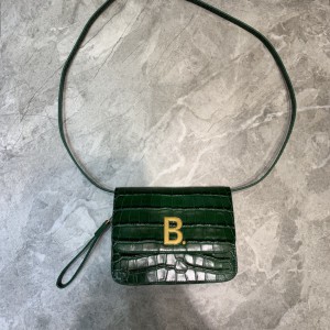 Balenciaga Small B Bag Crocodile Green BGSB-003 