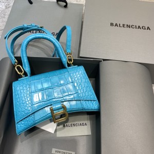 Balenciaga Hourglass Crocodile Bag Blue (2 Sizes) BHXS-002