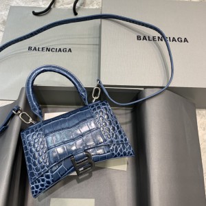 Balenciaga Hourglass Crocodile Bag Navy (2 Sizes) BHXS-004