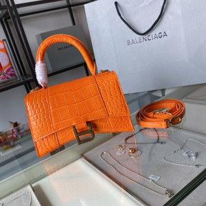 Balenciaga Hourglass Orange Crocodile Bag (2 Sizes) BHXS-016