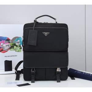 Prada Leather Backpack Black PR097