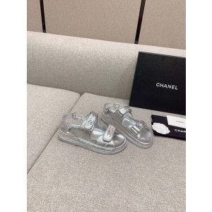 Chanel Women Sandals Silver CHN-054
