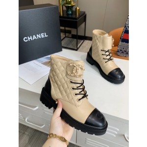 Chanel Women Martin Boots Nude CHN-164