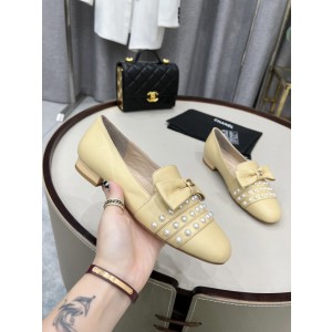 CHANEL 2022 Spring Women Loafers Yellow CHN-184