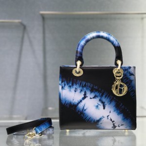 Dior Blue Tie & Dye Printed Calfskin Lady Dior Bag (DR-BG-N07)