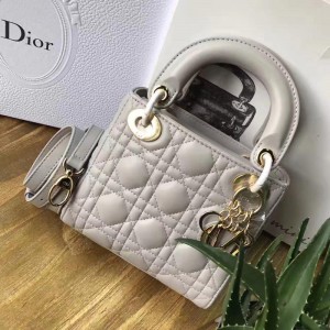 Dior Mini Lady Dior Lambskin Bag Grey (DR-BG-A009)