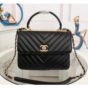 Chanel Top Handle Flap Bags (CH027SV-Black)