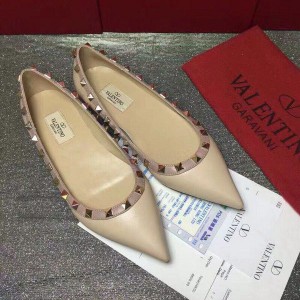 Valentino Women Rockstud Leather Flats (VL-SH-A434)