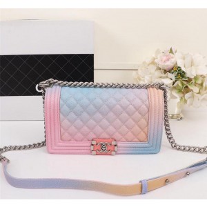 Chanel Rainbow BOY CHANEL Handbag (CH190-Pink-Buckle)