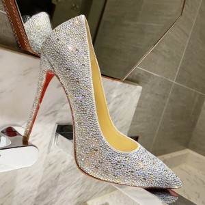 Christian Louboutin Sparkling Strass Pump Silver CL-H068