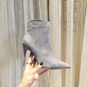 Christian Louboutin Women Suede Boots Grey CL-H116