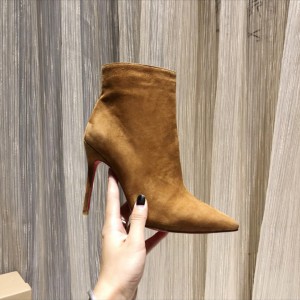 Christian Louboutin Women Suede Boots Camel CL-H117